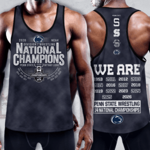 Penn State Nittany Lions Wrestling 2026 National Champions Y-Back Muscle Tank Top - MAITM15265