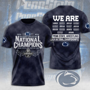 Penn State Nittany Lions Wrestling 2026 National Champions 3D Apparel - MAITM15216