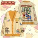 Personalized Winnie-the-Pooh 100th Anniversary Knitted V-neck Cardigan – TMTHU4447