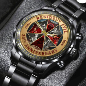 Resident Evil 30th Anniversary Black Stainless Steel Watch - TMTHU4264