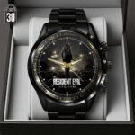 Resident Evil Requiem x Leon Scott Kennedy Black Stainless Steel Watch – GNE5475