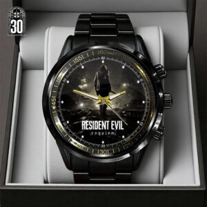 Resident Evil Requiem x Leon Scott Kennedy Black Stainless Steel Watch - GNE5475