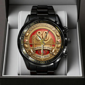 San Francisco 49ers Black Stainless Steel Watch - TANTN21478