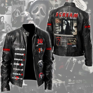 Scream 30th Anniversary Motorcycle Leather Jacket - TMTHU4142