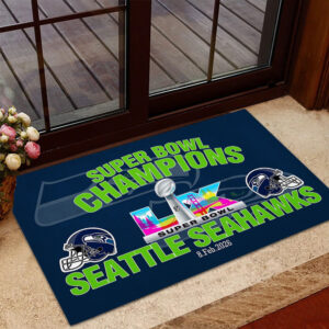 Seattle Seahawks Super Bowl LX Champions Custom Doormat - MAITM14955