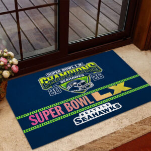 Seattle Seahawks Super Bowl LX Champions Custom Doormat - MAITM14998