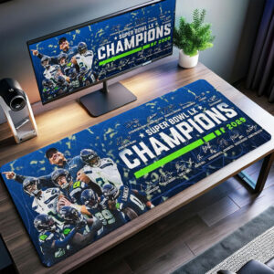 Seattle Seahawks 2025 Super Bowl LX Champions Mouse Mat - TMTHU4378