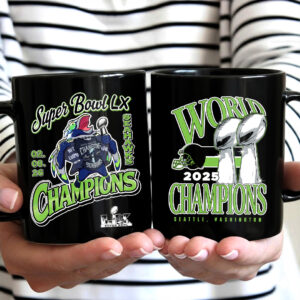 Seattle Seahawks 2025 Super Bowl LX Champions Ceramic Mug - GNE5342
