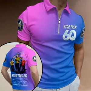 Star Trek 60th Anniversary Zip Polo Shirt - HOATT16407