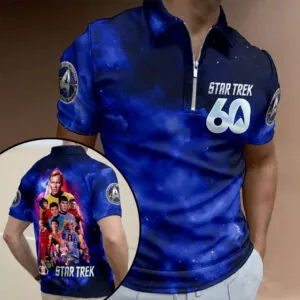 Star Trek 60th Anniversary Zip Polo Shirt - HOATT16409