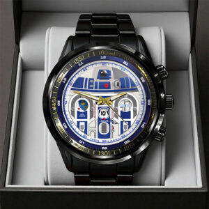 Star Wars x R2-D2 Black Stainless Steel Watch - GNE5702
