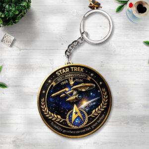 Star Trek 60th Anniversary 2026 Custom Shape 2-sided Keychain - TANTN21362
