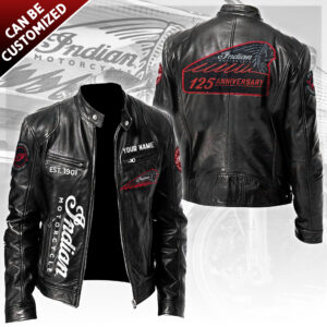 Personalized Indian Motorcycle 125th Anniversary Motorcycle Leather Jacket - TANTN21671