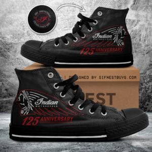 Indian Motorcycle 125th Anniversary High Top Canvas Shoes - TANTN21676