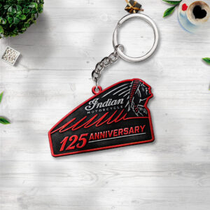Indian Motorcycle 125th Anniversary Custom Shape 2-sided Keychain - TANTN21680