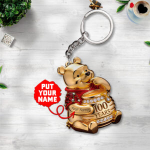 Personalized Winnie-the-Pooh 100th Anniversary Custom Shape 2-sided Keychain - TANTN21710