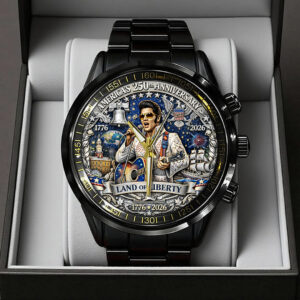 America250 x Elvis Presley Black Stainless Steel Watch - TANTN21746