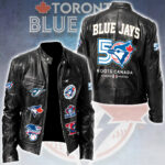 Toronto Blue Jays 50th Season Motorcycle Leather Jacket – TMTHU4763