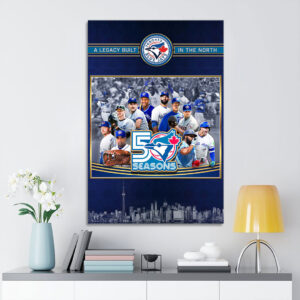 Toronto Blue Jays 50th Anniversary Rectangle Canvas With Inner Frame - TANTN21951