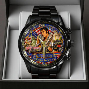 America250 x Elvis Presley Black Stainless Steel Watch - TANTN21743