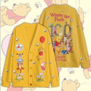 Winnie-the-Pooh 100th Anniversary Knitted V-neck Cardigan - TMTHU4382
