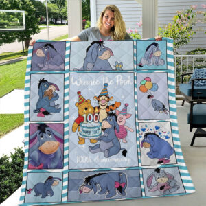 Winnie-the-Pooh x Eeyore 100th Anniversary Quilt Blanket - TMTHU4352