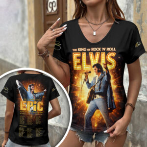 Elvis Presley 3D Women’s V-Neck T-Shirt - GNE6208