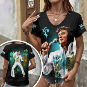 Elvis Presley 3D Women’s V-Neck T-Shirt - HOATT17274