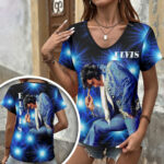 Elvis Presley 3D Women’s V-Neck T-Shirt – HOATT17327