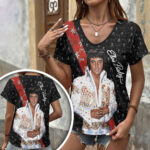 Elvis Presley 3D Women’s V-Neck T-Shirt – HOATT17502