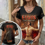 Elvis Presley 3D Women’s V-Neck T-Shirt – HOATT17275