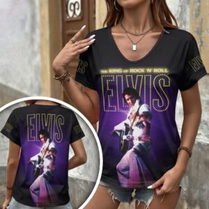 Elvis Presley 3D Women’s V-Neck T-Shirt - HOATT17595