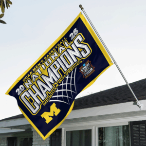 Michigan Wolverines 2026 Men’s Basketball National Champions 3D Double-side House Flag - GNE6175