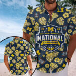 Michigan Wolverines 2026 Men’s Basketball National Champions Short Sleeve Button-Down Shirt – GNE6176