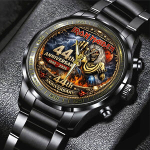 Iron Maiden The Number Of The Beast 44th Anniversary Black Stainless Steel Watch - TMTHU4934