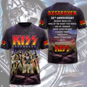 KISS Destroyer 50th Anniversary 2026 3D Apparel - TMTHU4738