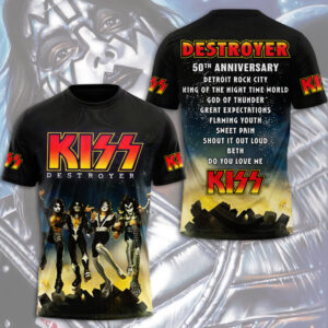 KISS Destroyer 50th Anniversary 2026 3D Apparel - TMTHU4838