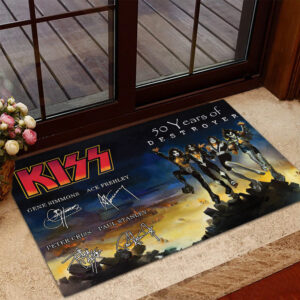 KISS Destroyer 50th Anniversary 2026  Custom Doormat - TMTHU5276