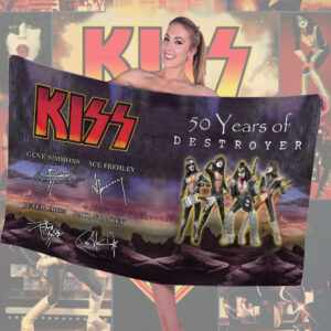 KISS Destroyer 50th Anniversary 2026 Rectangle Beach Towel - TMTHU5278
