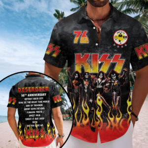 KISS Destroyer 50th Anniversary 2026 Short Sleeve Button-Down Shirt – TMTHU5166