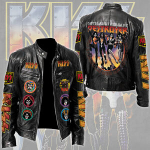 KISS Motorcycle Leather Jacket - TMTHU4837