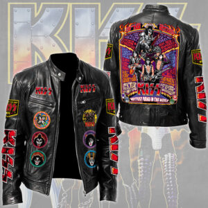 KISS Motorcycle Leather Jacket - TMTHU5075