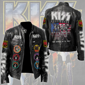 KISS Motorcycle Leather Jacket - TMTHU5324