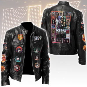 KISS Motorcycle Leather Jacket - HOATT17258