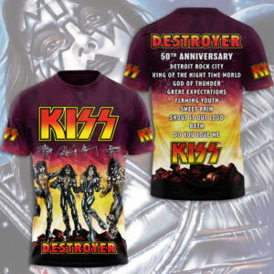 KISS Destroyer 50th Anniversary 2026 3D Apparel - TMTHU5463