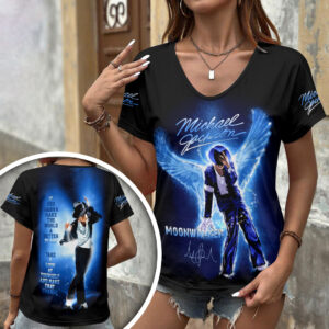 Michael Jackson 3D Women’s V-Neck T-Shirt - HOATT17633