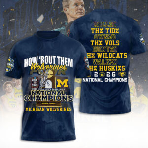 Michigan Wolverines 2026 Men's Basketball National Champions 3D Apparel - TANTN22285