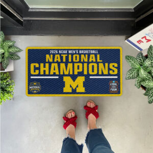 Michigan Wolverines 2026 Men's Basketball National Champions Custom Doormat - TANTN22388