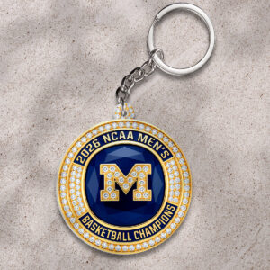 Michigan Wolverines 2026 Men's Basketball National Champions Custom Shape 2-sided Keychain - HOATT17381