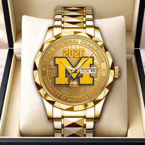 Michigan Wolverines 2026 Men's Basketball National Champions Alloy Luxury Quartz Watch - HOATT17616